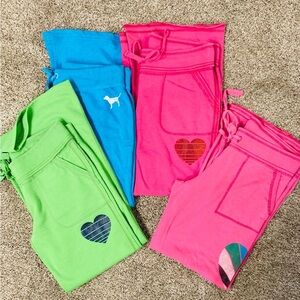 🌺SALE🌺VS PINK Bundle-✨4 Wide-Leg PINK Sweatpants + Bonus Gift
